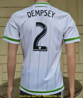 USA MLS SEATTLE SOUNDERS 2015 CASCADIA CUP CHAMPION DEMSEY 2 JERSEY ADIZERO AWAY SHIRT MEDIUM CODE# AA3532   SOLD!!