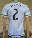 USA MLS SEATTLE SOUNDERS 2015 CASCADIA CUP CHAMPION DEMSEY 2 JERSEY ADIZERO AWAY SHIRT MEDIUM CODE# AA3532   SOLD!!