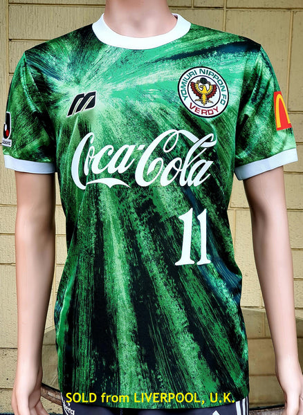 JAPAN J-LEAGUE TOKYO VERDY 1993, VERDY KAWASAKI ( YOMIURI NIPPON FC 1969 ) J-LEAGUE CUP CHAMPION MIURA 11 JERSEY MIZUNO SHIRT LARGE Tōkyō vu~erudi MIURI 11 jājīshatsu ジャージーシャツ  SOLD OUT!