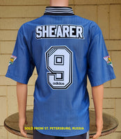ENGLISH PREMIER NEWCASTLE UNITED FC 1996-1997 PREMIER 2ND, CHARITY SHIELD RUNNER UP, ALAN SHEARER JERSEY ADIDAS MEMORABILIA SHIRT XL  SOLD OUT !!!