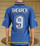 ENGLISH PREMIER NEWCASTLE UNITED FC 1996-1997 PREMIER 2ND, CHARITY SHIELD RUNNER UP, ALAN SHEARER JERSEY ADIDAS MEMORABILIA SHIRT XL  SOLD OUT !!!