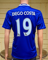 ENGLISH PREMIER CHELSEA 2016-2017 PREMIER LEAGUE CHAMPION DIEGO COSTA 19 HOME JERSEY ADIDAS SHIRT M /MODEL # A17182