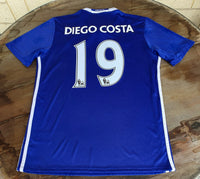 ENGLISH PREMIER CHELSEA 2016-2017 PREMIER LEAGUE CHAMPION DIEGO COSTA 19 HOME JERSEY ADIDAS SHIRT M /MODEL # A17182