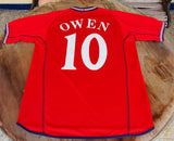 ENGLAND 2002 WORLD CUP QUARTER FINALS REVERSIBLE SHIRT MICHAEL OWEN 10 UMBRO JERSEY  LARGE